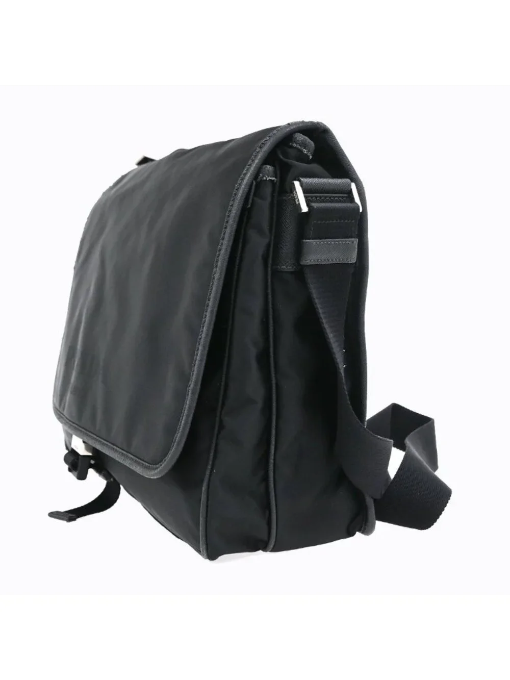 Prada Messenger Bag Black Nylon Saffiano